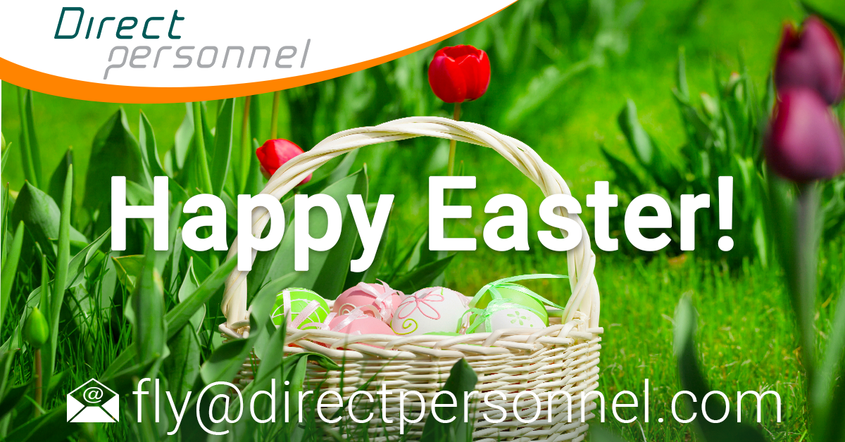 Happy Easter, Easter 2021, Pilots we wish you a happy Easter, Easter weekend, Pilot jobs, airline industry jobs, Flight Crew jobs - Direct Personnel