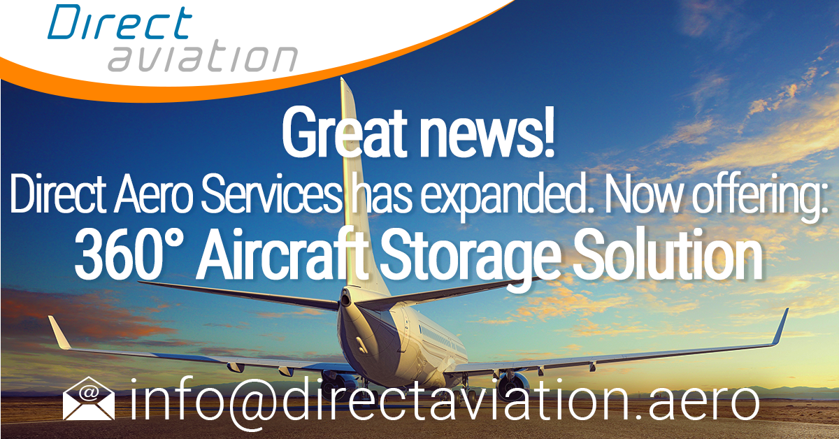 Direct Aviation Group news, Direct Aviation aviation community news, aircraft parking storage solutions, aircraft leasing industry aircraft parking solutions,  Announcement Direct Aero Services- 360° Aircraft Storage Solution - Contact Direct Aero Service