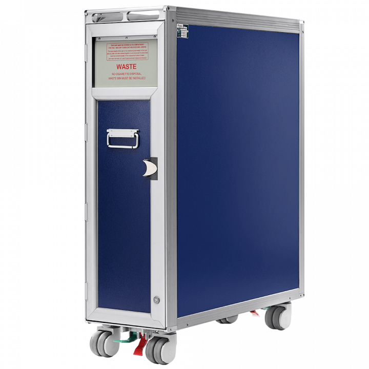 Direct Air Flow supply Atlas full size waste carts including; Aluflite Atlas full size waste trolley, aluflite full size waste cart, airline full size waste cart, onboard service waste cart, inflight catering waste cart, onboard service waste trolley - Di