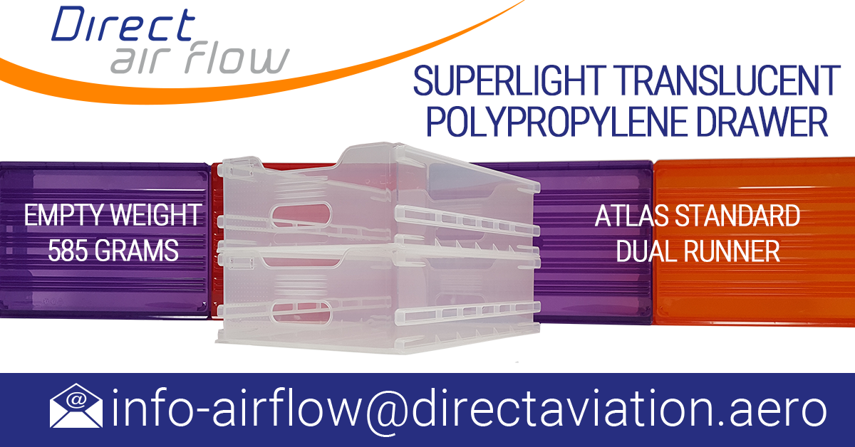 Atlas superlight translucent dual runner polypropylene drawer - Immediate delivery from stock - Direct Air Flow