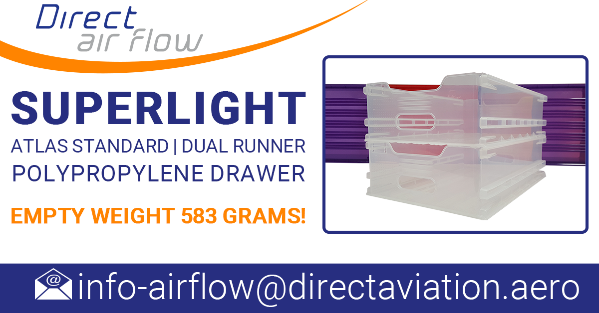 Atlas superlight translucent dual runner polypropylene drawer - Immediate delivery from stock - Direct Air Flow