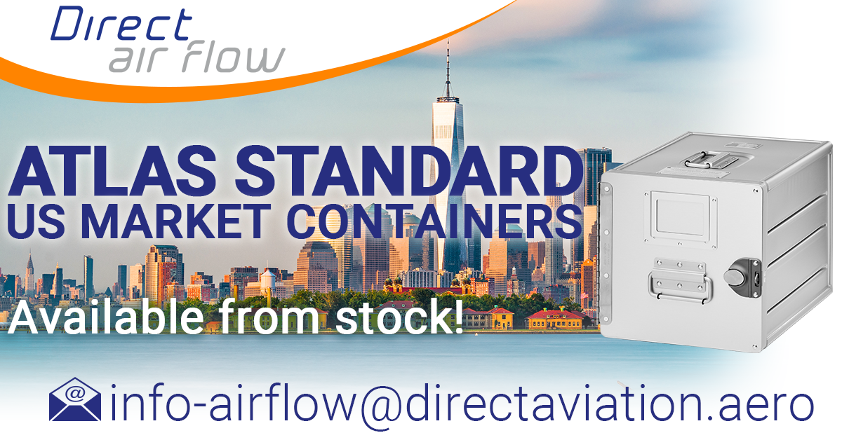 atlas containers, atlas standard units, atlas carriers, airline storage containers, cabin storage, galley insert equipment, aluminium aircraft interior containers, aluminium standard units – Direct Air Flow