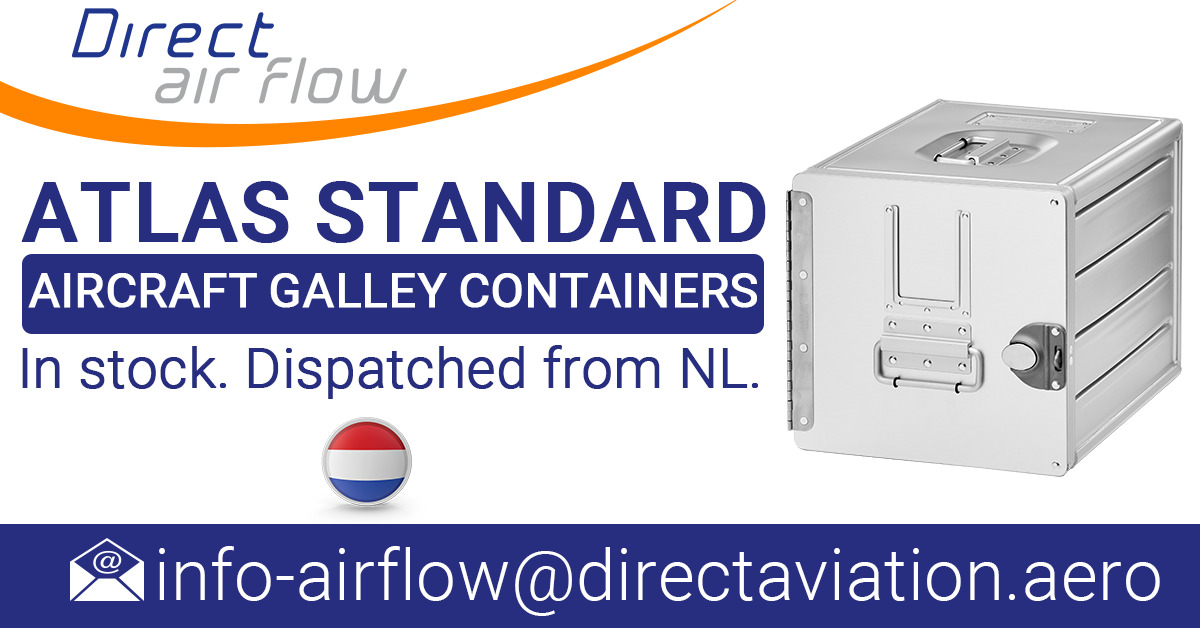 Aluflite ATLAS standard containers, atlas standard units, atlas carriers, airline storage containers, cabin storage units, aircraft galley containers, aluminium aircraft interior containers - Direct Air Flow