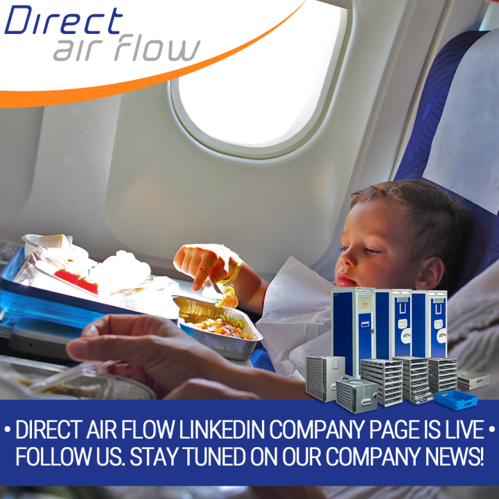 Direct Air Flow LinkedIn company page, follow us on LinkedIn, Stay tuned on Direct Air Flow, Direct Air Flow galley insert equipment, galley inserts available from stock, airline catering products, contact Direct Air Flow, Follow - Direct Air Flow 