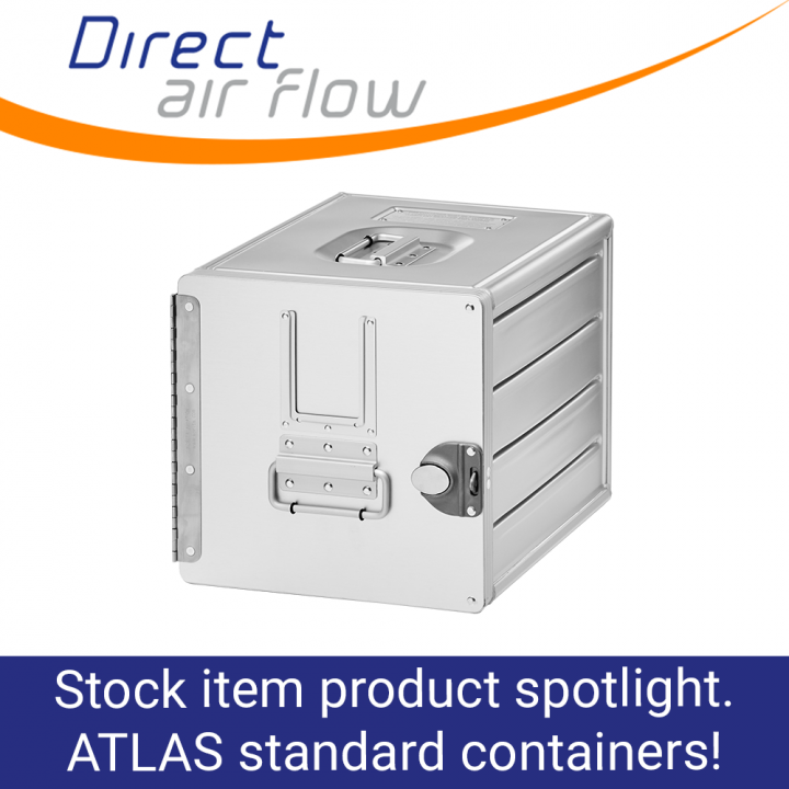 atlas containers, atlas standard units, atlas carriers, airline storage containers, cabin storage, galley insert equipment - aluminium aircraft interior containers, aluminium standard units - Direct Air Flow