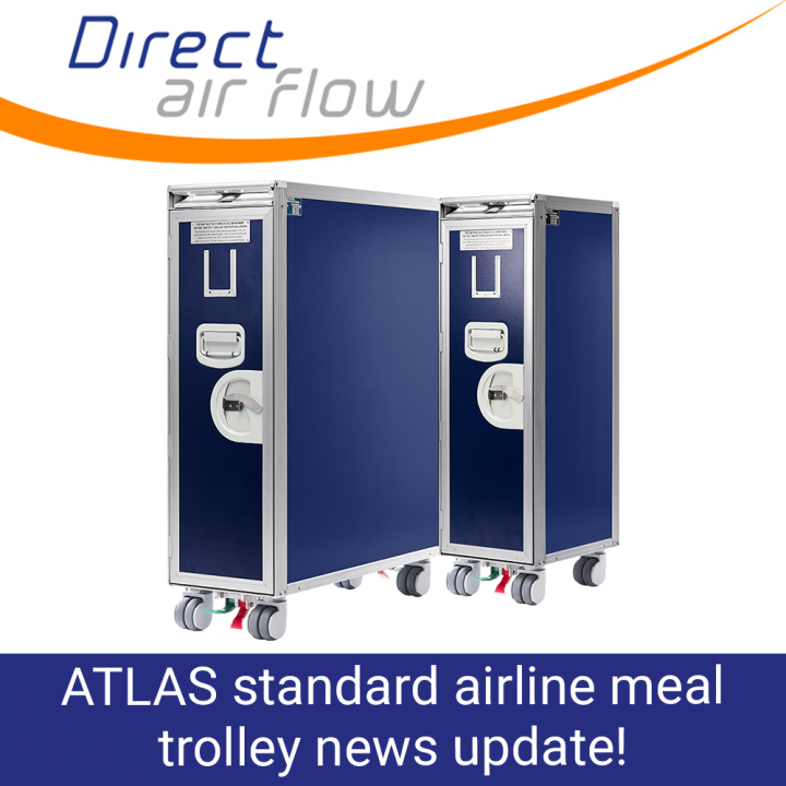 ATLAS standard trolleys, aircraft meal trolleys, cabin service trolleys, ATLAS airline carts, airline meal trolleys, food and beverage trolleys, on board service trolley - Direct Air Flow