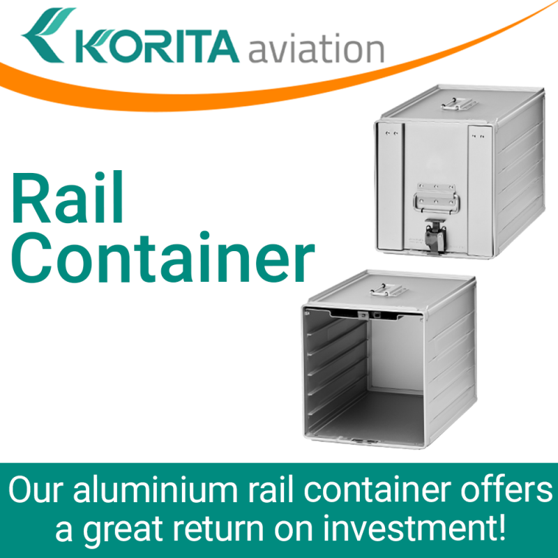 Rail container, aluminium rail container, rail galley container, rail carriers, rail galley storage container, rail galley carrier storage, railway catering container, rail catering container, aluminum rail container, branded rail container - Korita Aviat