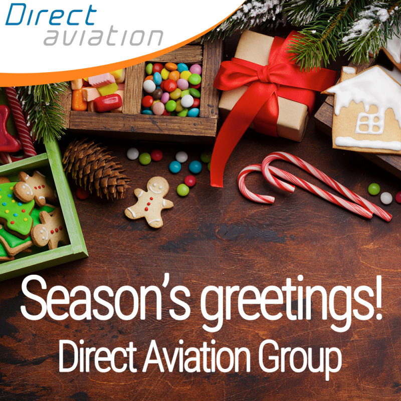 Season's greetings, thanks to our aviation industry business partners, festive season, happy new year, aircraft leasing, pilot recruitment, aircraft technical services, galley insert equipment - Direct Aviation