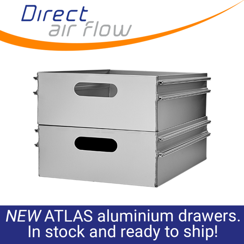 aluminium catering drawers, ATLAS aluminium drawers, catering drawers, airline drawers, aluminium drawer news - Direct Air Flow