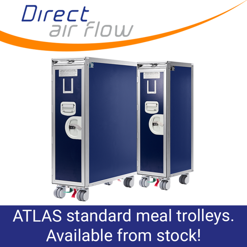 ATLAS standard trolleys, aircraft meal trolleys, cabin service trolleys, ATLAS airline carts, airline meal trolleys, food and beverage trolleys - Direct Air Flow