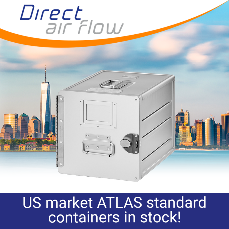 atlas containers, atlas standard units, atlas carriers, airline storage containers, cabin storage, galley insert equipment, aluminium aircraft interior containers, aluminium standard units – Direct Air Flow