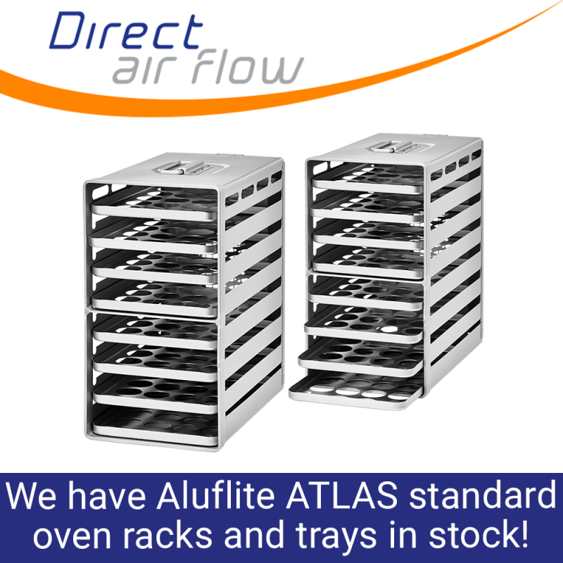 Aircraft galley oven racks, atlas oven racks, aircraft galley equipment, ATLAS oven trays, ATLAS oven inserts, inflight oven racks, Aluflite ATLAS standard oven racks, airline oven racks - Direct Air Flow