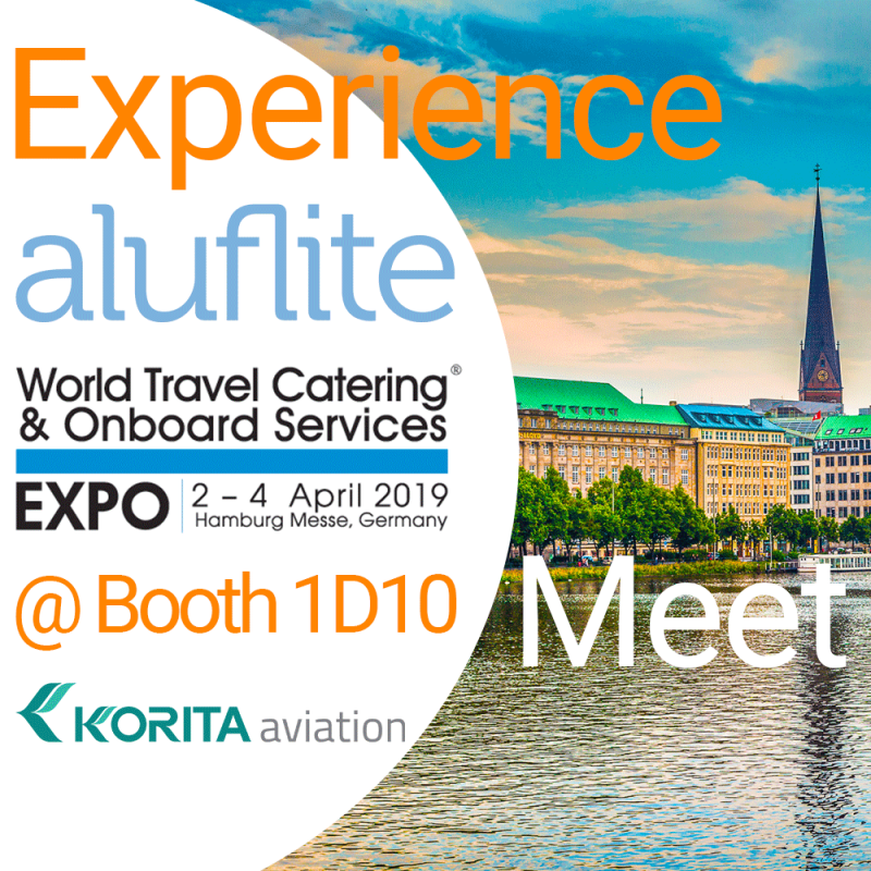 Experience Aluflite at the world travel catering and onboard services Expo, Meet Korita Aviation at booth 1d10, Meet at the WTCE in hamburg, Meet Korita