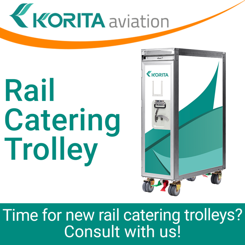 rail catering trolleys, rail catering carts, railway service caddy, on-train service carts, railway galley trolleys, rail trolley, rail passenger service trolley, railway food and beverage trolley - Korita Aviation