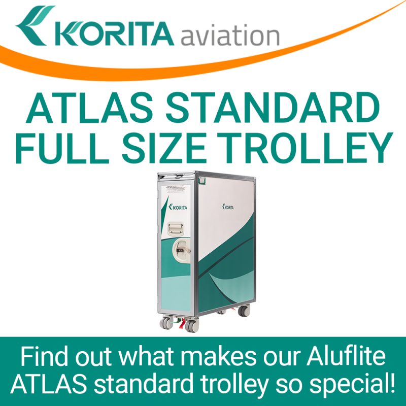 aviation trolley news, aluflite trolleys, airline carts, airline trolleys, ATLAS standard full size trolleys,airline carts, airline snack carts, airline caddy, airline meal trolley, inflight trolley, galley inserts, catering trolley - Korita Aviation