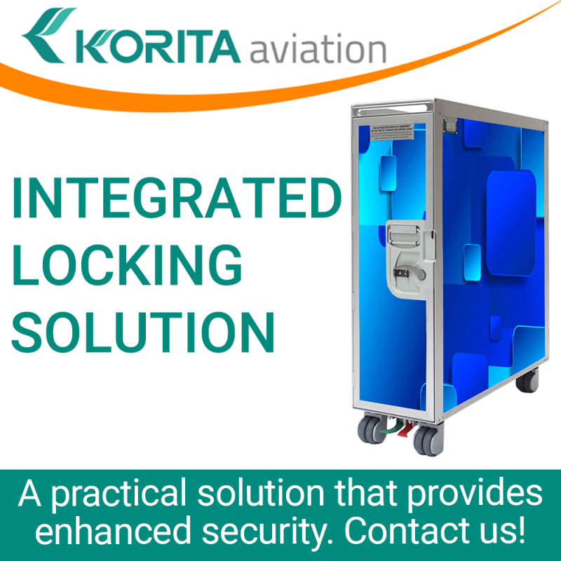 integrated locking solution,additional padlock/seal option, airline cart options, bespoke trolley design,airline catering trolleys, duty-free trolleys, korita aviation trolleys/cart options