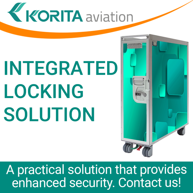 integrated locking solution, additional padlock/seal option, airline cart options, trolley options, trolley lock solution, duty-free trolleys, enhanced trolley security, trolley specification options - Korita Aviation