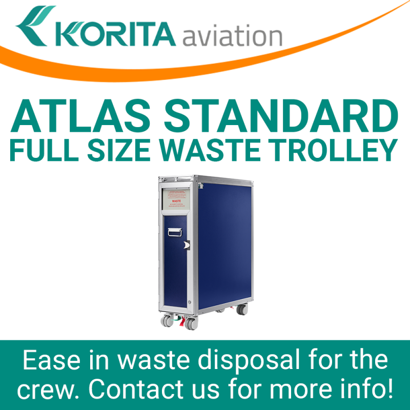  airline carts, airline waste trolleys, ATLAS waste trolleys, waste collection trolleys, galley insert equipment news, waste carts , waste disposal carts, aviation news, aircraft cabin equipment news - Korita Aviation