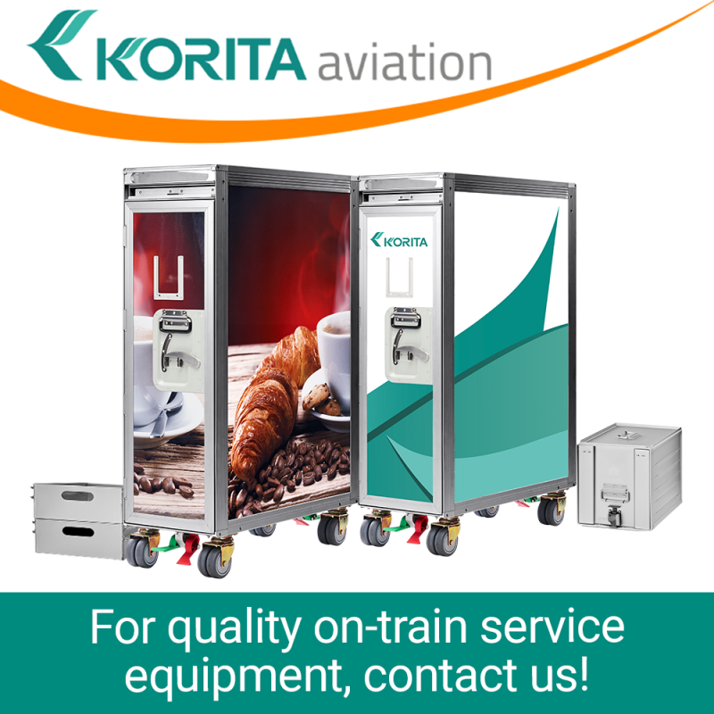 rail catering trolleys, rail catering carts, railway service caddy, on-train service carts, railway galley trolleys, rail trolley, rail passenger service trolley, railway food and beverage trolley - Korita Aviation