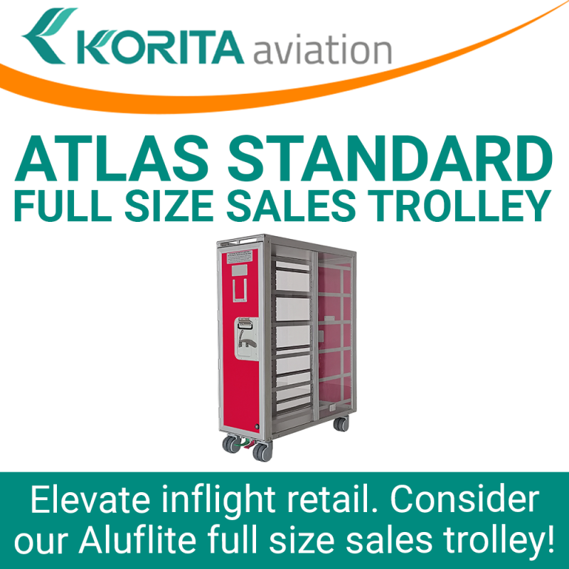 onboard retail, inflight retail, duty free trolley, airline sales trolley, product showcase trolley, airline retail trolley, inflight product sales trolley, sales cart - Korita Aviation