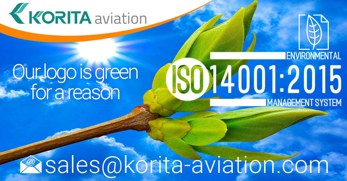 Korita Aviation is certified ISO 14001:1500 - Environmental Management System 