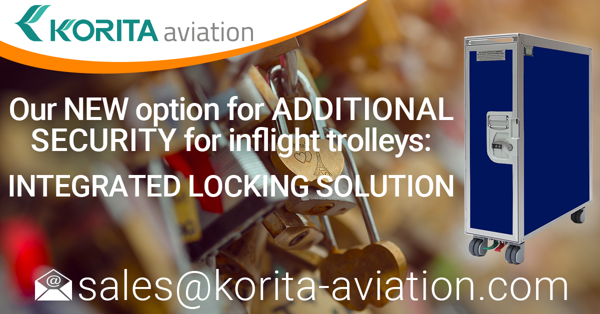 integrated locking solution,additional padlock/seal option, airline cart options, bespoke trolley design,airline catering trolleys, duty-free trolleys, korita aviation trolleys/cart options