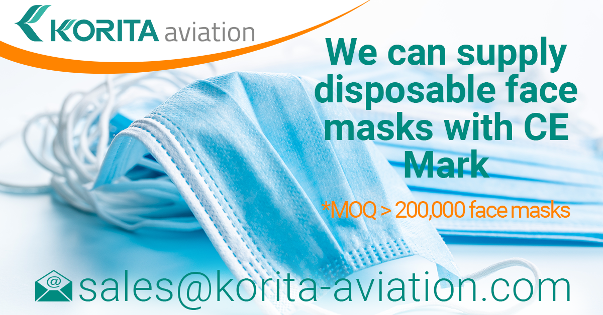 face masks, disposable face masks, Type II face masks, Type I face masks, face masks with CE Mark, medical face masks, face masks with CE Mark - Korita Aviation