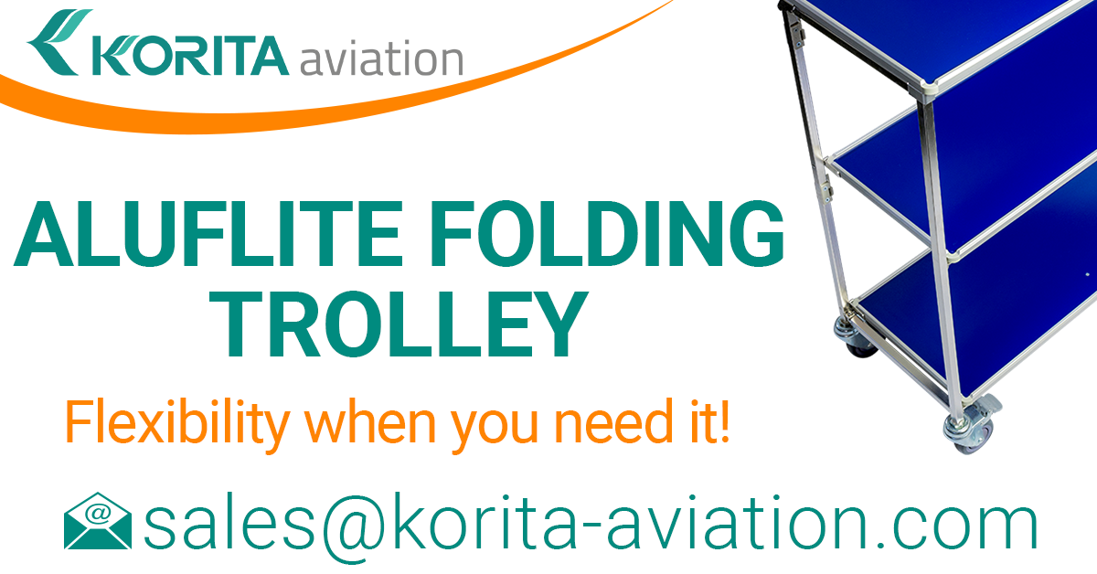 airline folding trolleys, aviation folding trolleys, first class service trolleys, foldable trolleys, inflight folding trolley - Korita Aviation