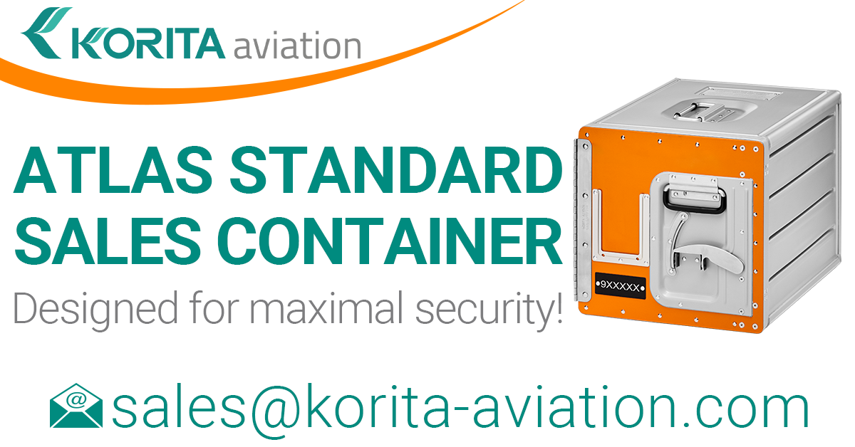 airline inflight storage, sales container,  Aluflite containers, ATLAS standard, standard units, atlas containers, ATLAS galley, aircraft storage, airline carriers, airline containers - Korita Aviation