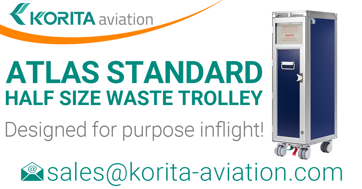 aviation trolley news, aluflite trolleys, airline carts, airline trolleys, ATLAS standard half size waste trolleys,airline carts, airline waste collection trolley, catering trolley - Korita Aviation