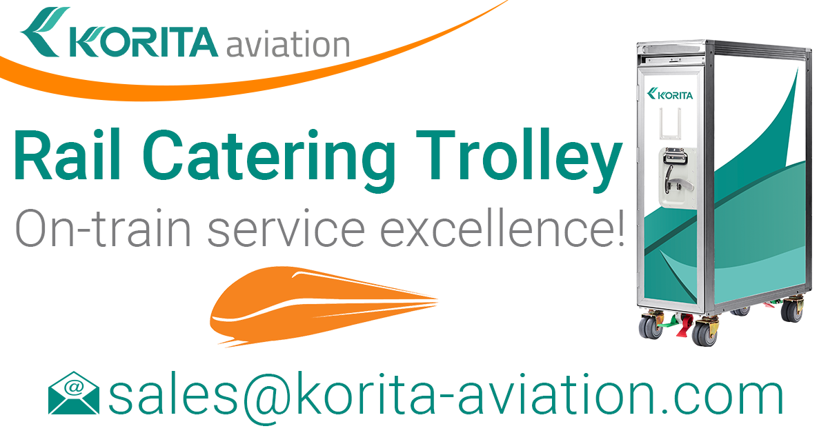 rail catering trolleys, rail catering carts, railway service caddy, on-train service carts, railway galley trolleys, rail trolley, rail passenger service trolley, railway food and beverage trolley - Korita Aviation