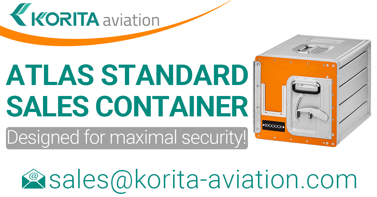 airline inflight storage, sales container,  Aluflite containers, ATLAS standard, standard units, atlas containers, ATLAS galley, aircraft storage, airline carriers, airline containers - Korita Aviation