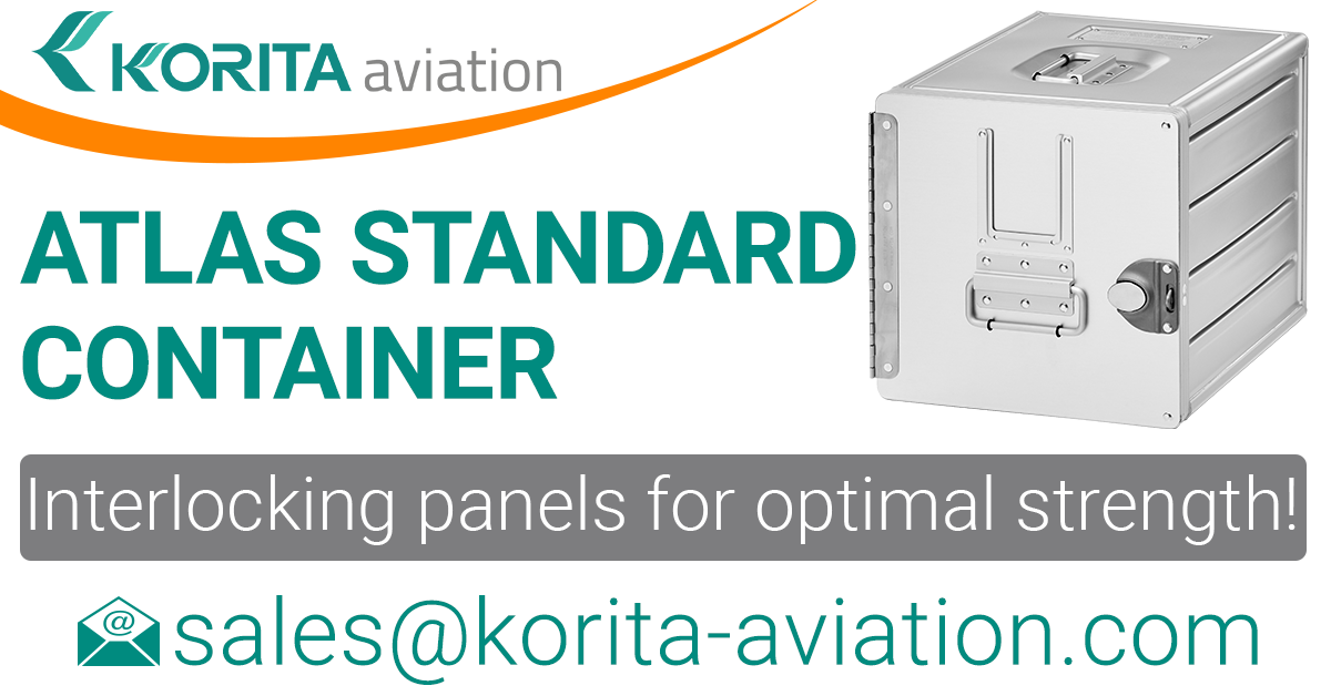 aircraft inflight storage, Aluflite containers, ATLAS standard, standard units, inflight carriers, ATLAS galley, airline storage container, aircraft cabin container, galley containers - Korita Aviation