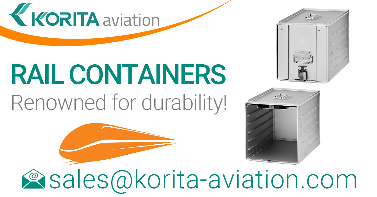 rail containers, rail catering container, standard units, railcar galley storage containers, on-train storage, catering containers, railway catering container - Korita Aviation