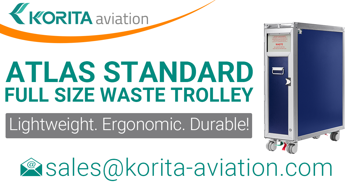  airline carts, airline waste trolleys, ATLAS waste trolleys, waste collection trolleys, galley insert equipment news, waste carts , waste disposal carts, aviation news, aircraft cabin equipment news - Korita Aviation