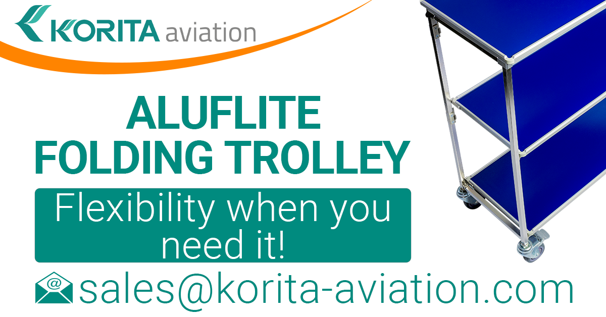 airline folding trolleys, aviation folding trolleys, first class service trolleys, foldable trolleys, inflight folding trolley - Korita Aviation