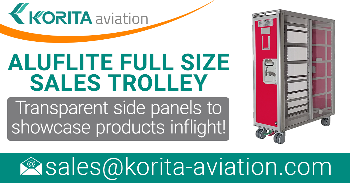 onboard retail, inflight retail, duty free trolley, airline sales trolley, product showcase trolley, airline retail trolley, inflight product sales trolley, sales cart - Korita Aviation