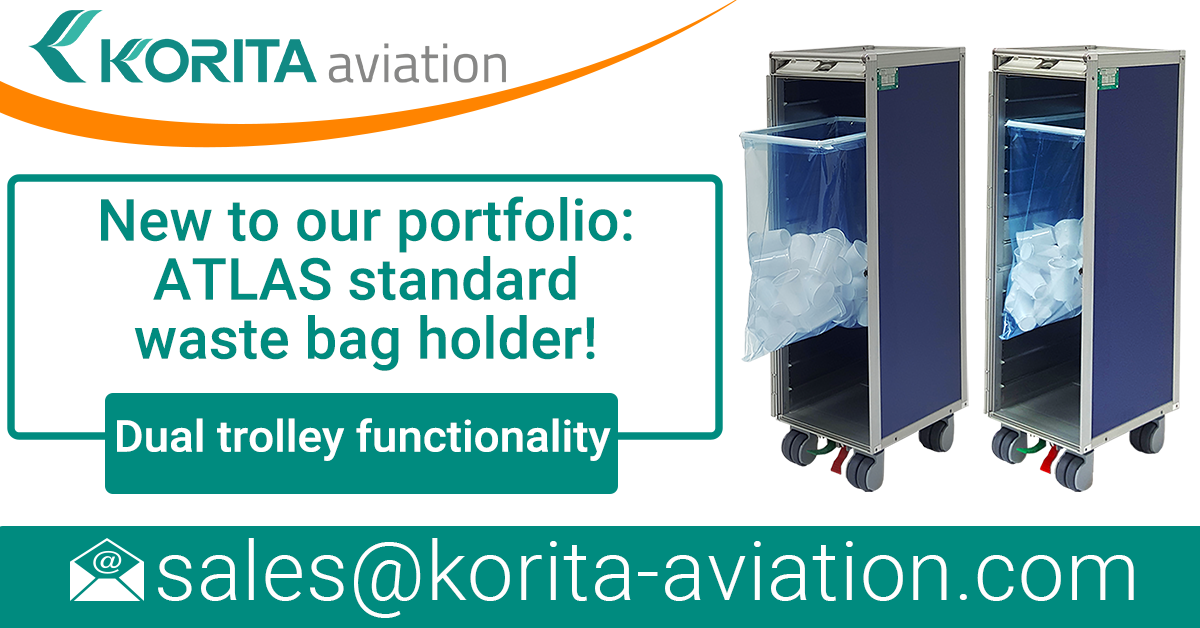 ATLAS standard waste bag holder, inflight waste collection, airline catering trolley accessories, airline catering operations, operational flexibility - Korita Aviation