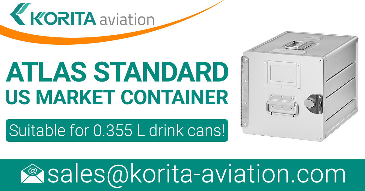 airline inflight storage, Aluflite containers, ATLAS standard, standard units, atlas containers, ATLAS galley, aircraft storage, airline carriers, US market containers - Korita Aviation