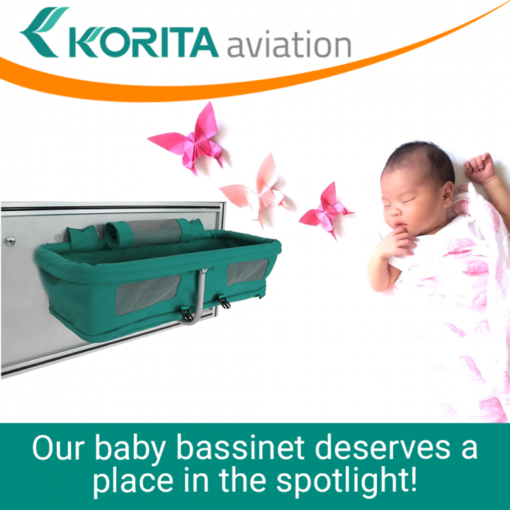 Airline baby bassinet, aluflite baby bassinet, aviation baby bassinet, baby bassinet manufacturers, aircraft interior baby bassinet - Korita Aviation