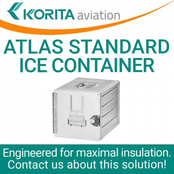 ATLAS ice container, airline inflight storage, Aluflite insulated containers, ATLAS standard, standard units, atlas ice containers, ATLAS galley, aircraft storage, airline carriers, airline containers - Korita Aviation