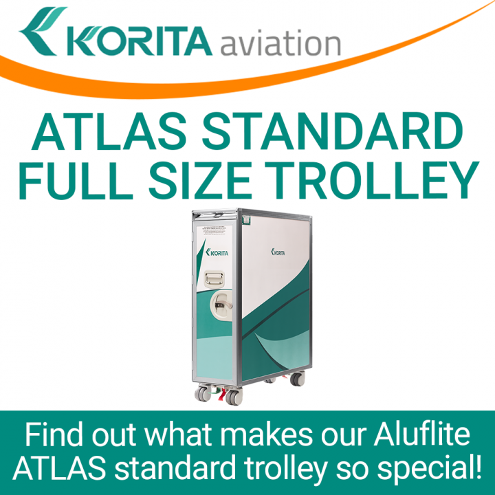 aviation trolley news, aluflite trolleys, airline carts, airline trolleys, ATLAS standard full size trolleys,airline carts, airline snack carts, airline caddy, airline meal trolley, inflight trolley, galley inserts, catering trolley -Korita Aviation