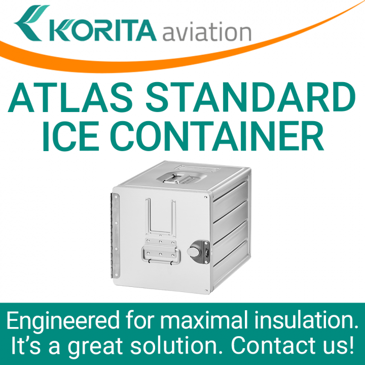 ATLAS ice container, airline inflight storage, Aluflite insulated containers, ATLAS standard, standard units, atlas ice containers, ATLAS galley, aircraft storage, airline carriers, airline containers, cooling solutions- Korita Aviation