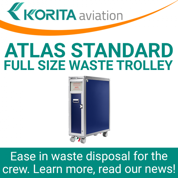  airline carts, airline waste trolleys, ATLAS waste trolleys, waste collection trolleys, galley insert equipment news, waste carts , waste disposal carts, aviation news, aircraft cabin equipment news - Korita Aviation