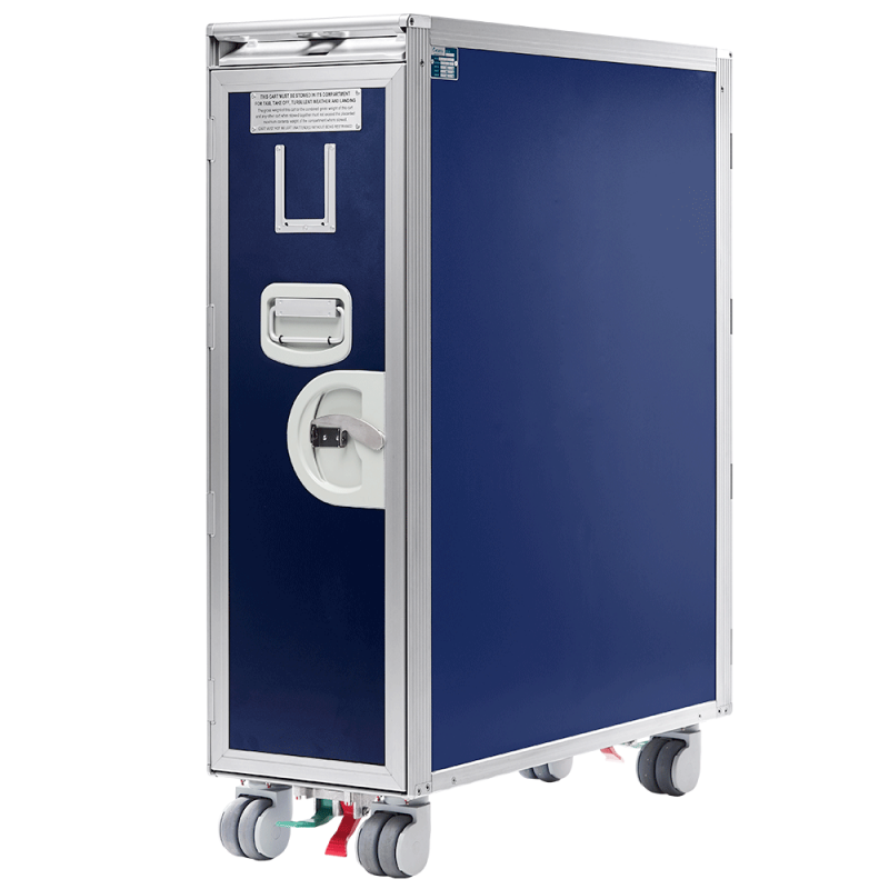 Direct Air Flow supply the Aluflite Atlas full size trolley in a standard blue colour available for immediate dispatch from stock from Direct Air Flow - Airlines trusted supplier of inflight catering equipment - Direct Air Flow