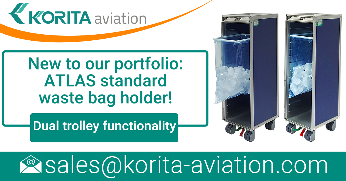 ATLAS standard waste bag holder, airline catering waste bag holder, dual airline trolley functionality - Korita Aviation