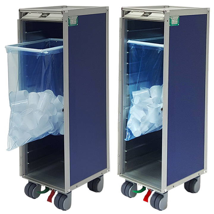 ATLAS standard trolley accessories, waste collection inflight, waste bag holder, airline cart waste bag holder, airline inflight operational flexibility, trolley accessories - Korita Aviation